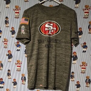San Francisco 49ers Nike On Field T-Shirt American Flag Patch Mens Small